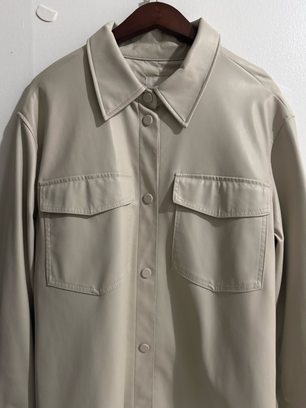 H&M Beige Button-Front Overshirt Jacket